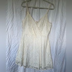Cream Lace Spaghetti Strap Deess